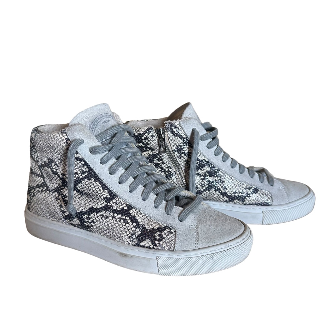 P448 Star High Top Sneaker In Silver Python Size 37